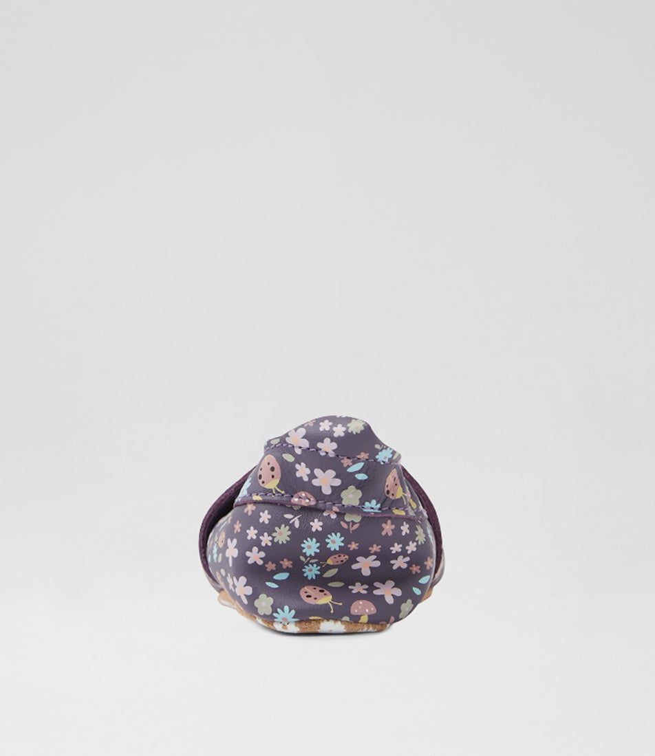 Bobux Ss Enchantment Infant Grape Floral Leather Flat Shoes