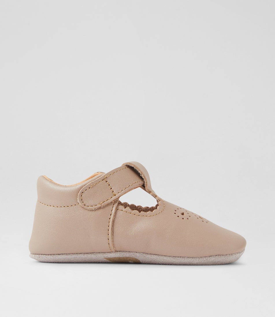 Bobux Ss Flutterheart Infant Gold Leather Flat Shoes