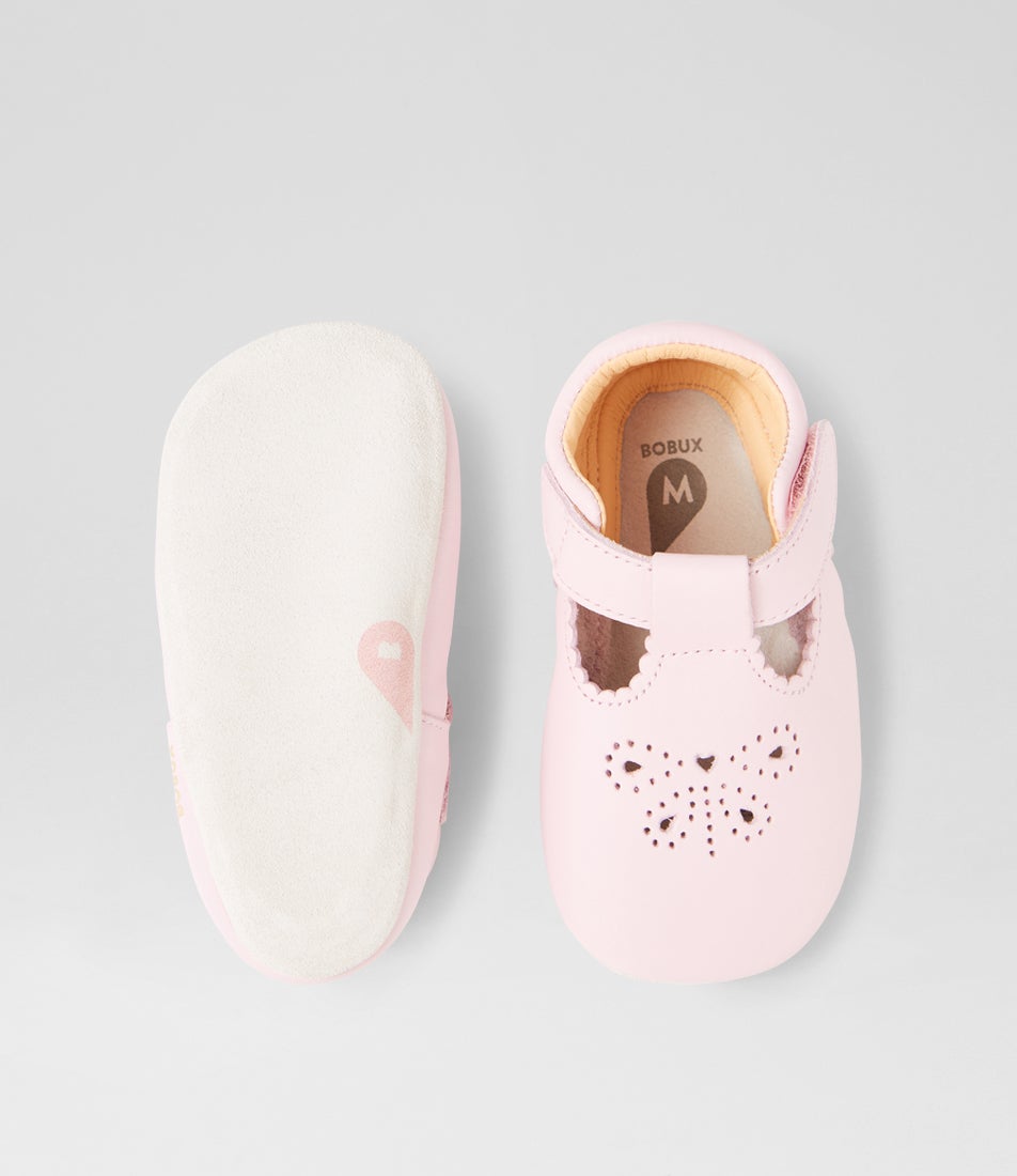 Bobux Ss Flutterheart Infant Parfait Pink Leather Flat Shoes