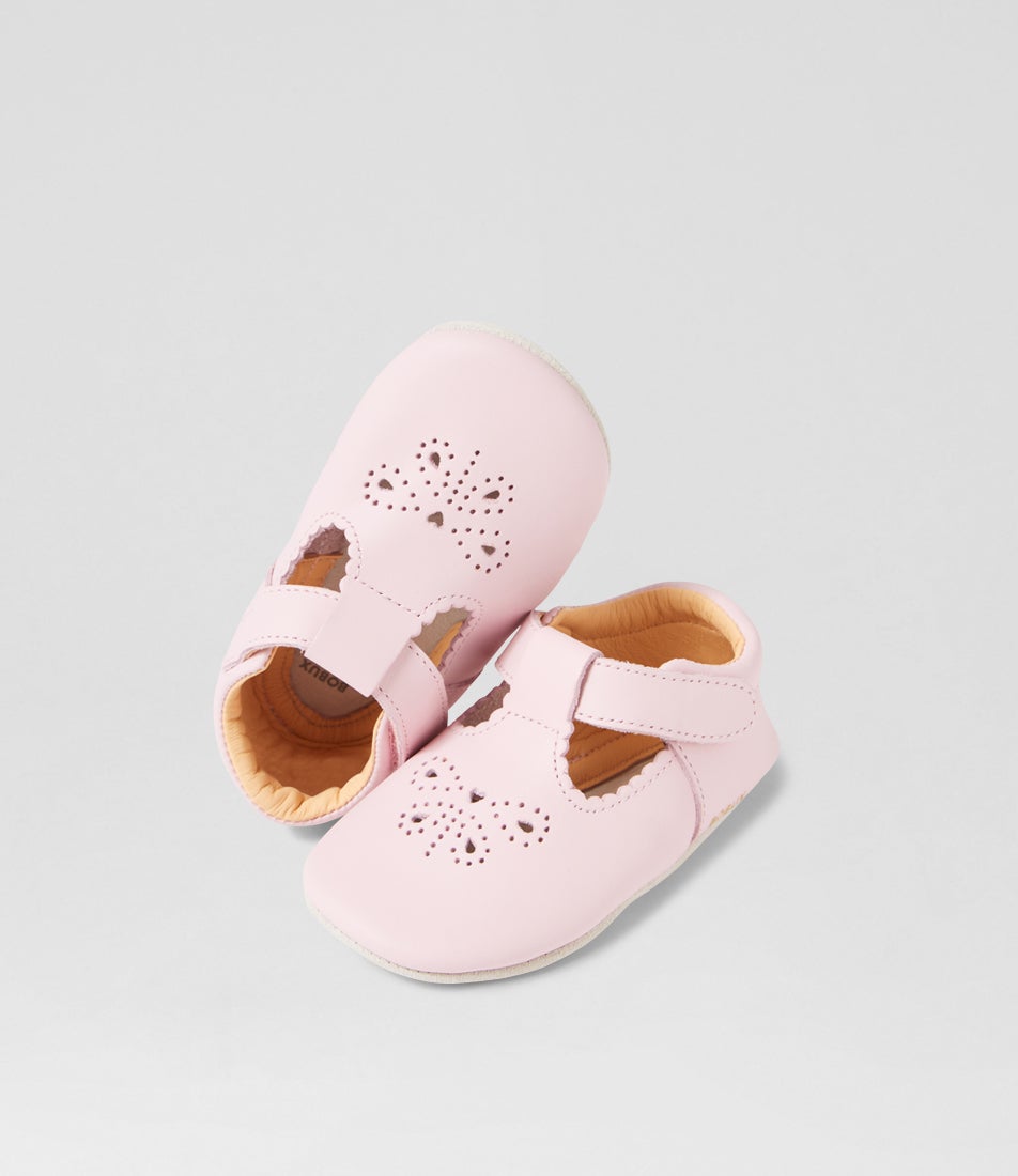 bobux Ss Flutterheart Infant Parfait Pink Leather Flat Shoes