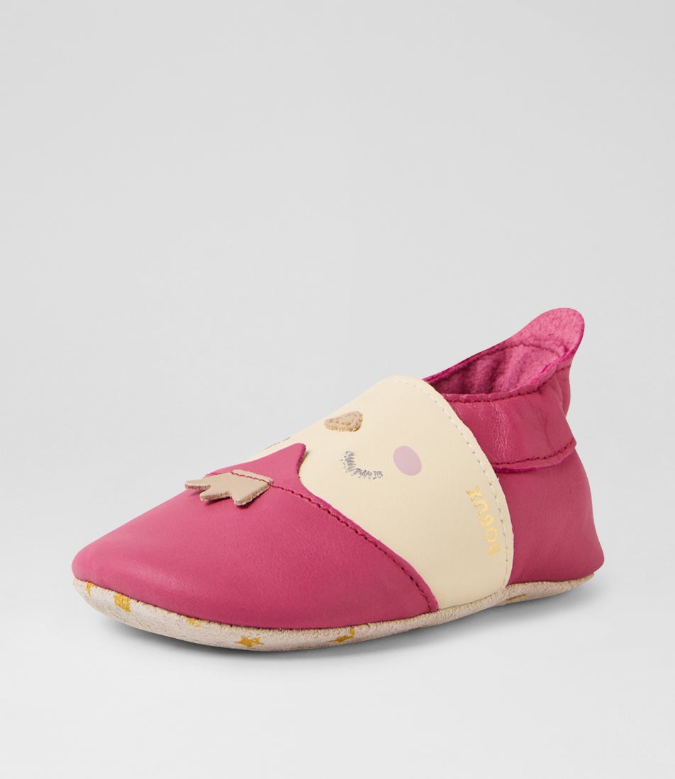 Bobux Ss Frosty Infant Dark Pink Leather Flat Shoes