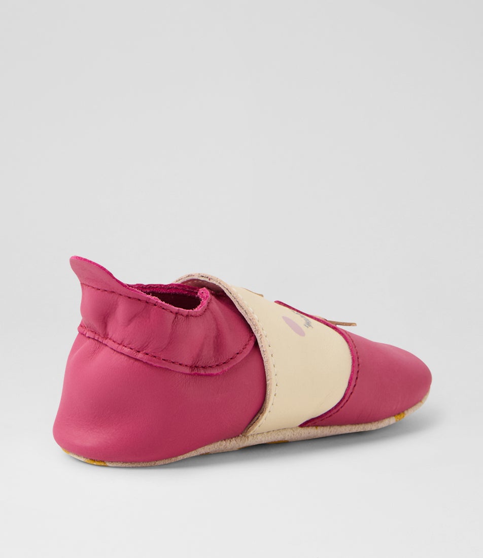 Bobux Ss Frosty Infant Dark Pink Leather Flat Shoes