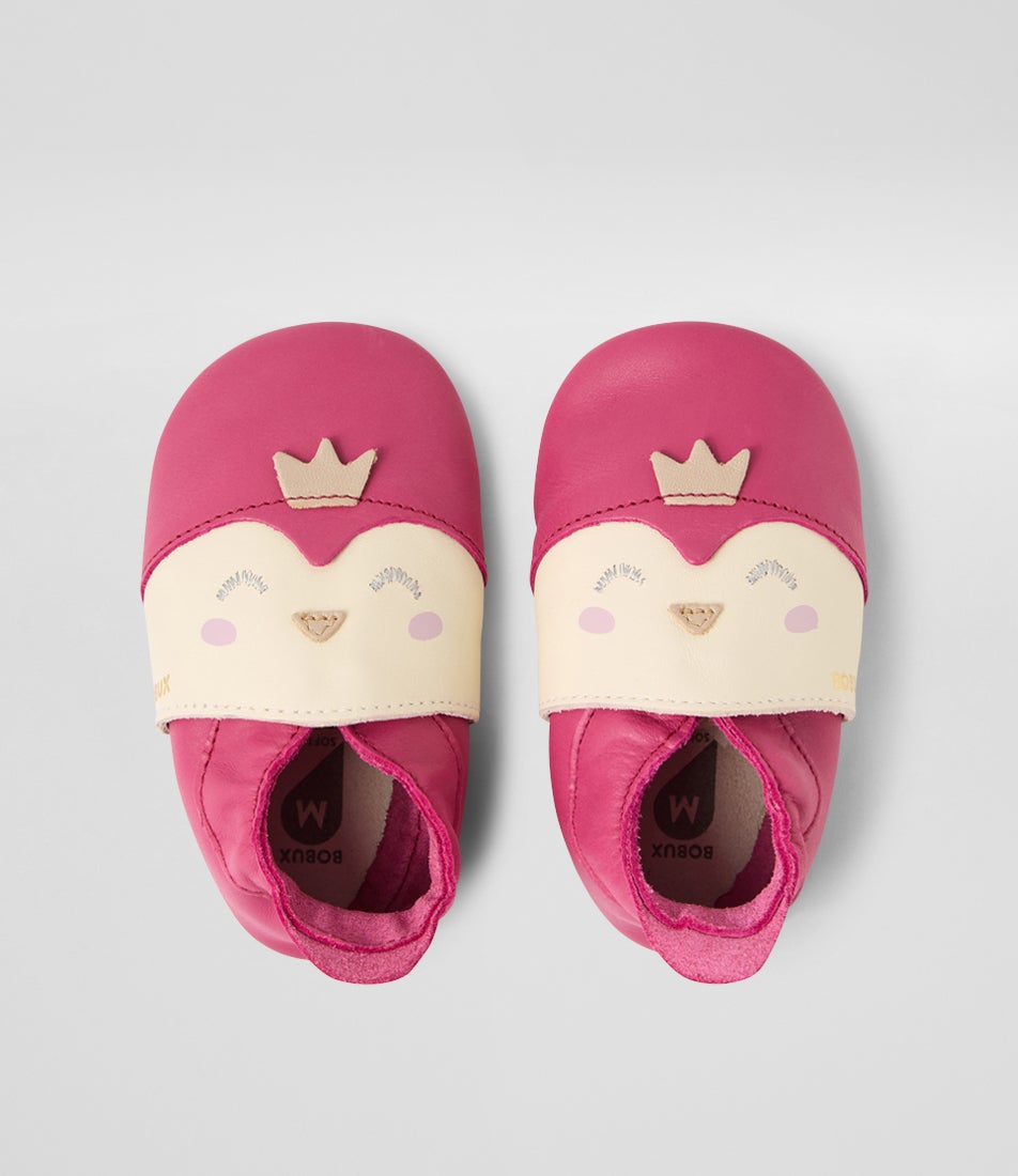 bobux Ss Frosty Infant Dark Pink Leather Flat Shoes