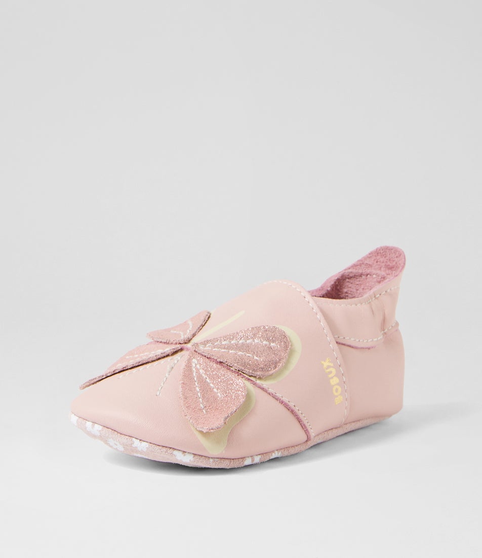 bobux Ss Glitter Wings Infant Blossom Leather Flat Shoes