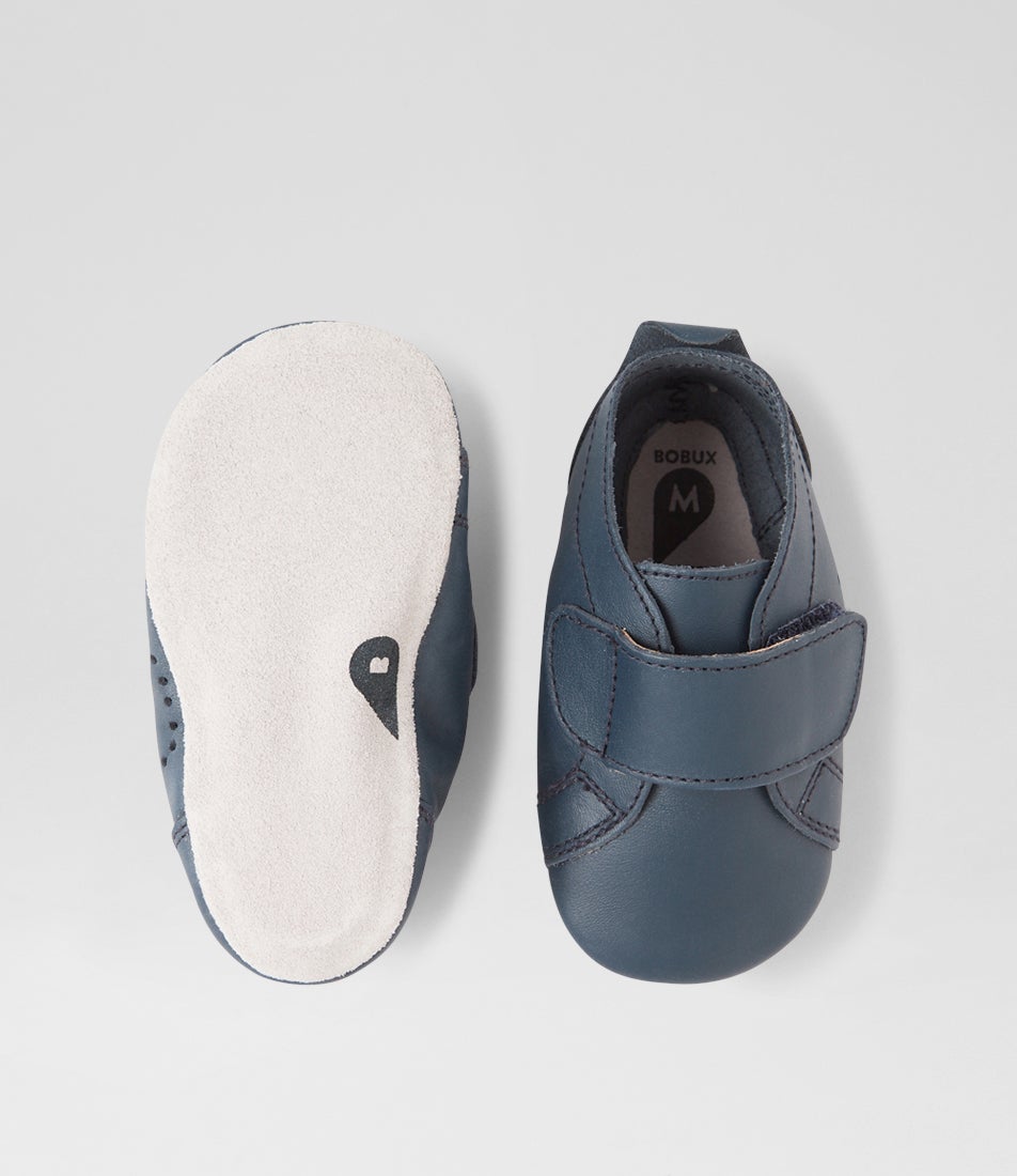 Bobux Ss Grass Court Mini Infant Navy Leather Flat Shoes