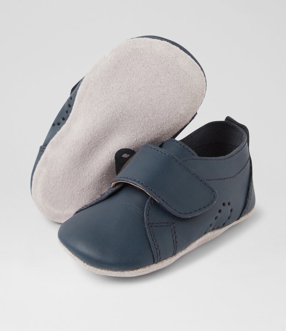 bobux Ss Grass Court Mini Infant Navy Leather Flat Shoes