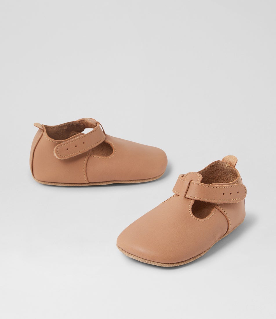 bobux Ss Jack And Jill Infant Caramel Leather Flat Shoes
