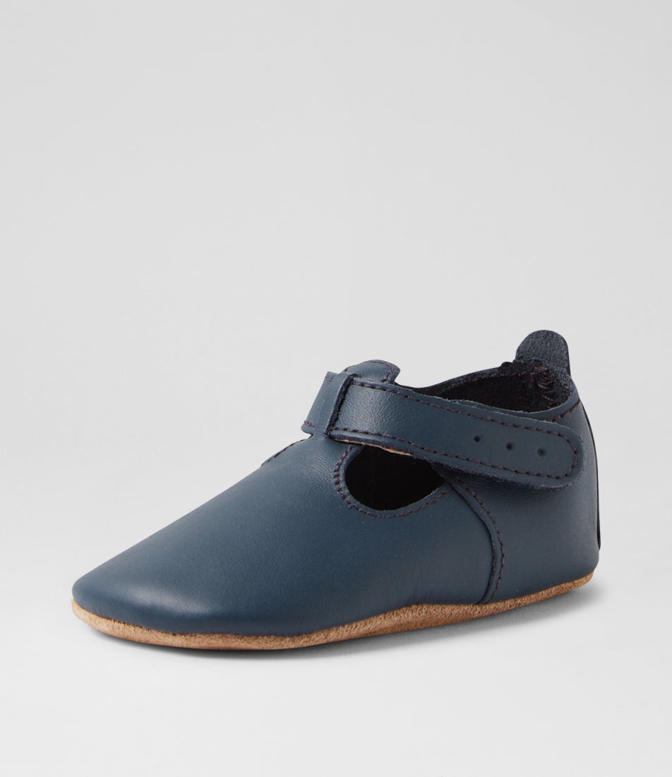 Bobux Ss Jack And Jill Infant Navy Leather Flat Shoes
