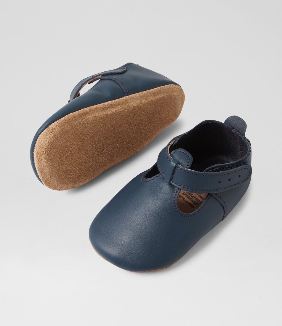 Bobux Ss Jack And Jill Infant Navy Leather Flat Shoes