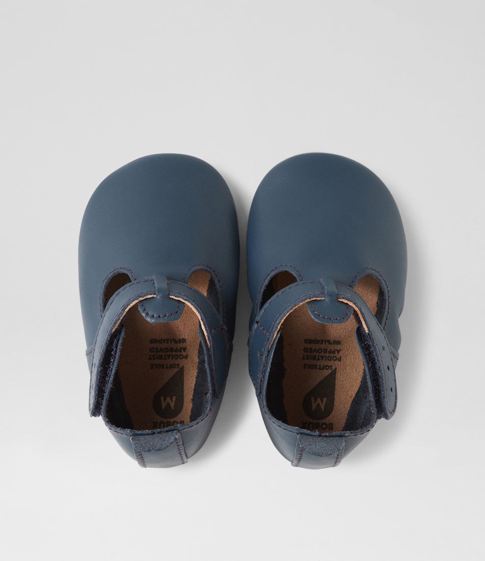 bobux Ss Jack And Jill Infant Navy Leather Flat Shoes