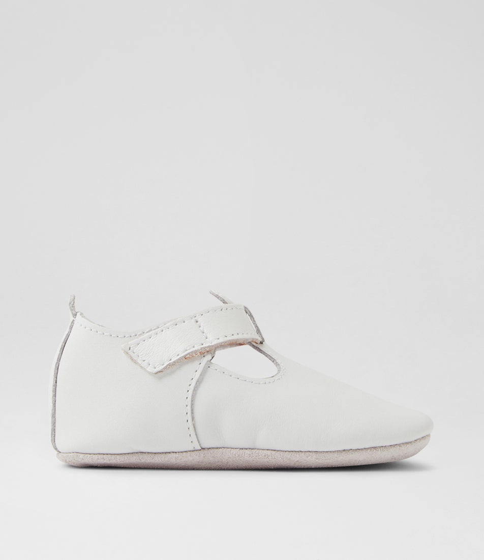 Bobux Ss Jack And Jill Infant White Leather Flat Shoes