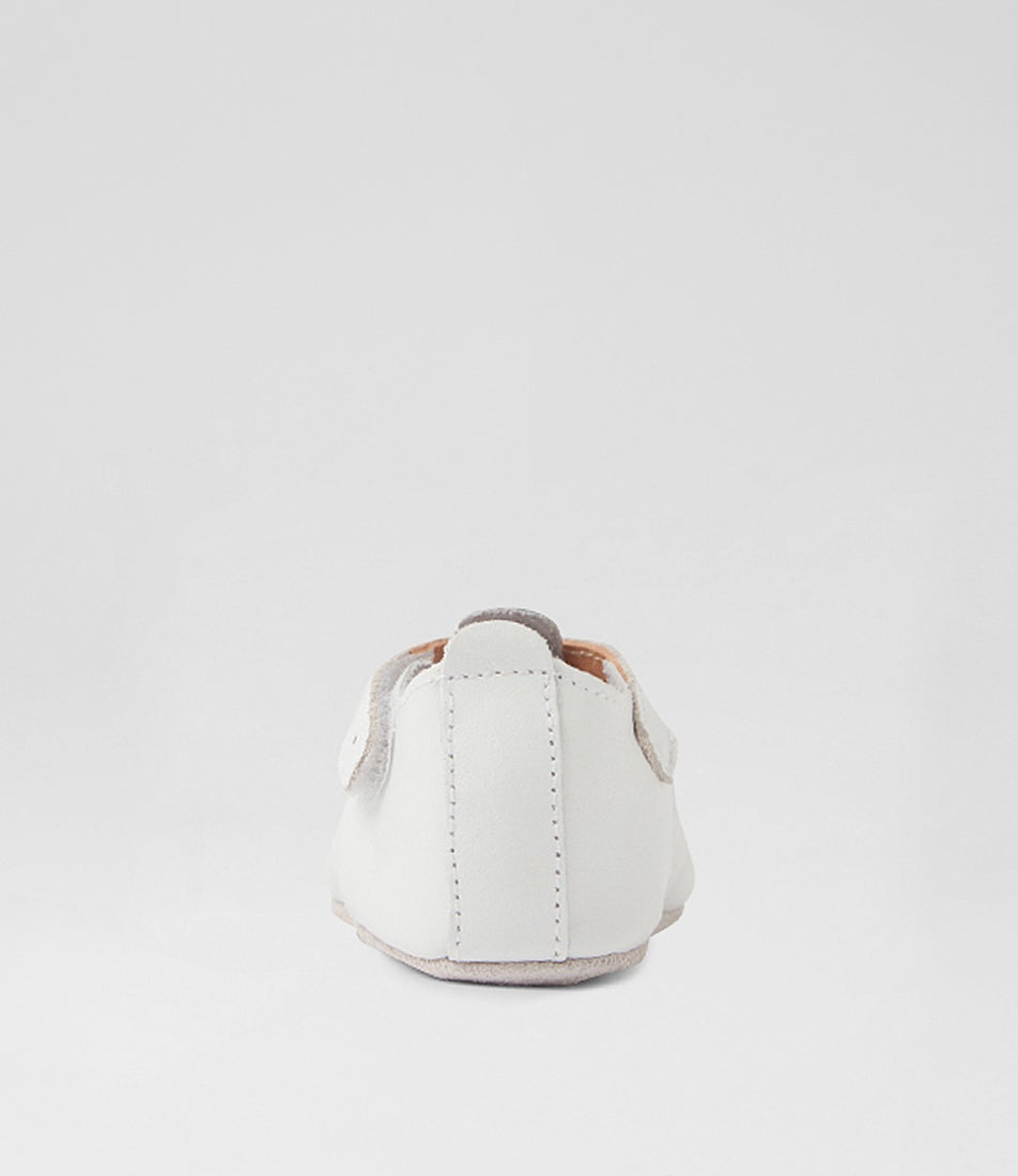 Bobux Ss Jack And Jill Infant White Leather Flat Shoes