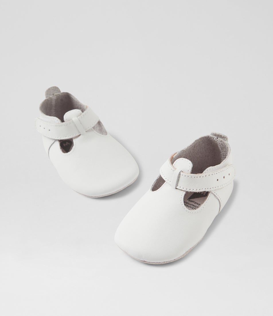 bobux Ss Jack And Jill Infant White Leather Flat Shoes
