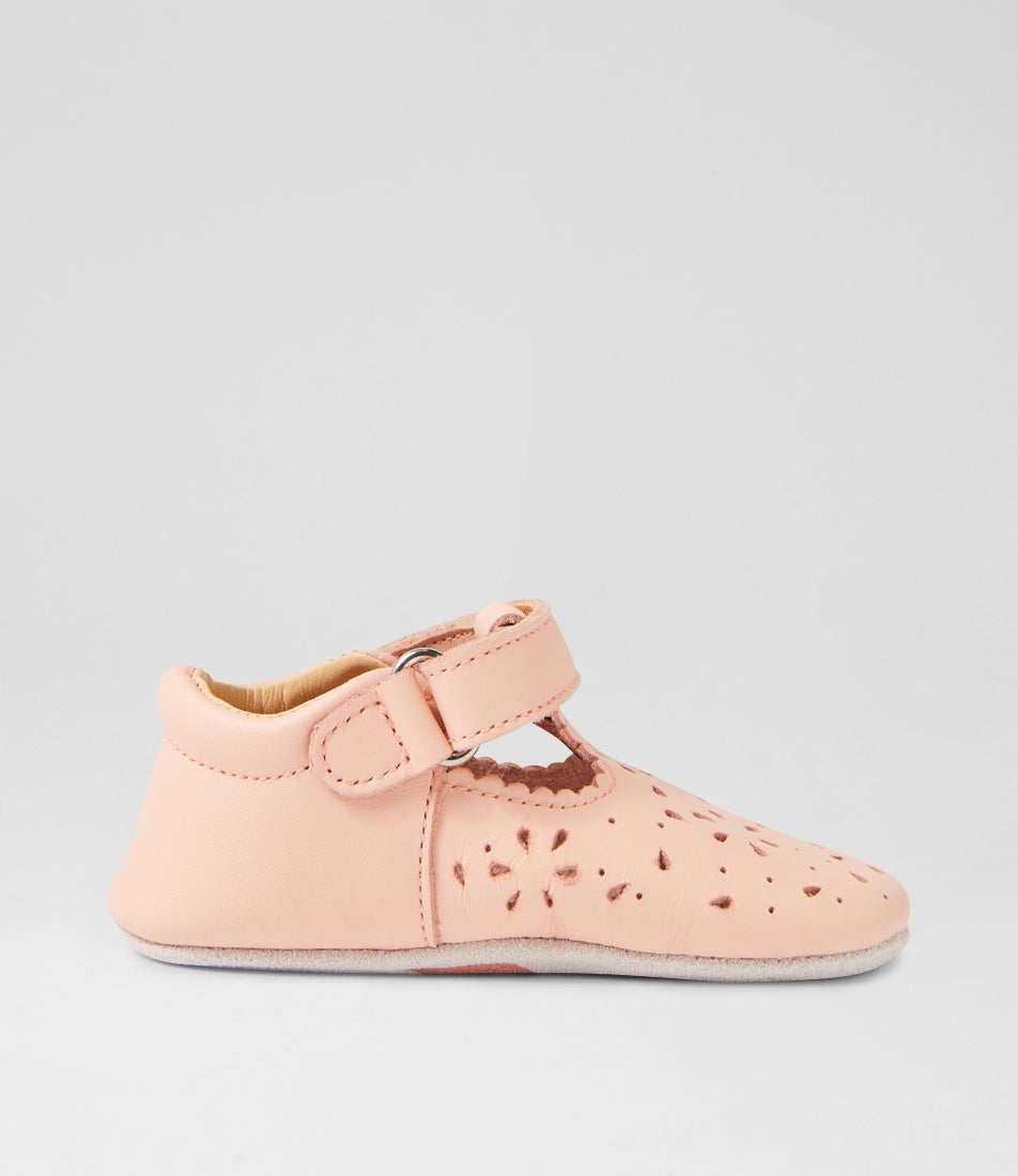 Bobux Ss Lacey Infant Peach Parfait Leather Flat Shoes
