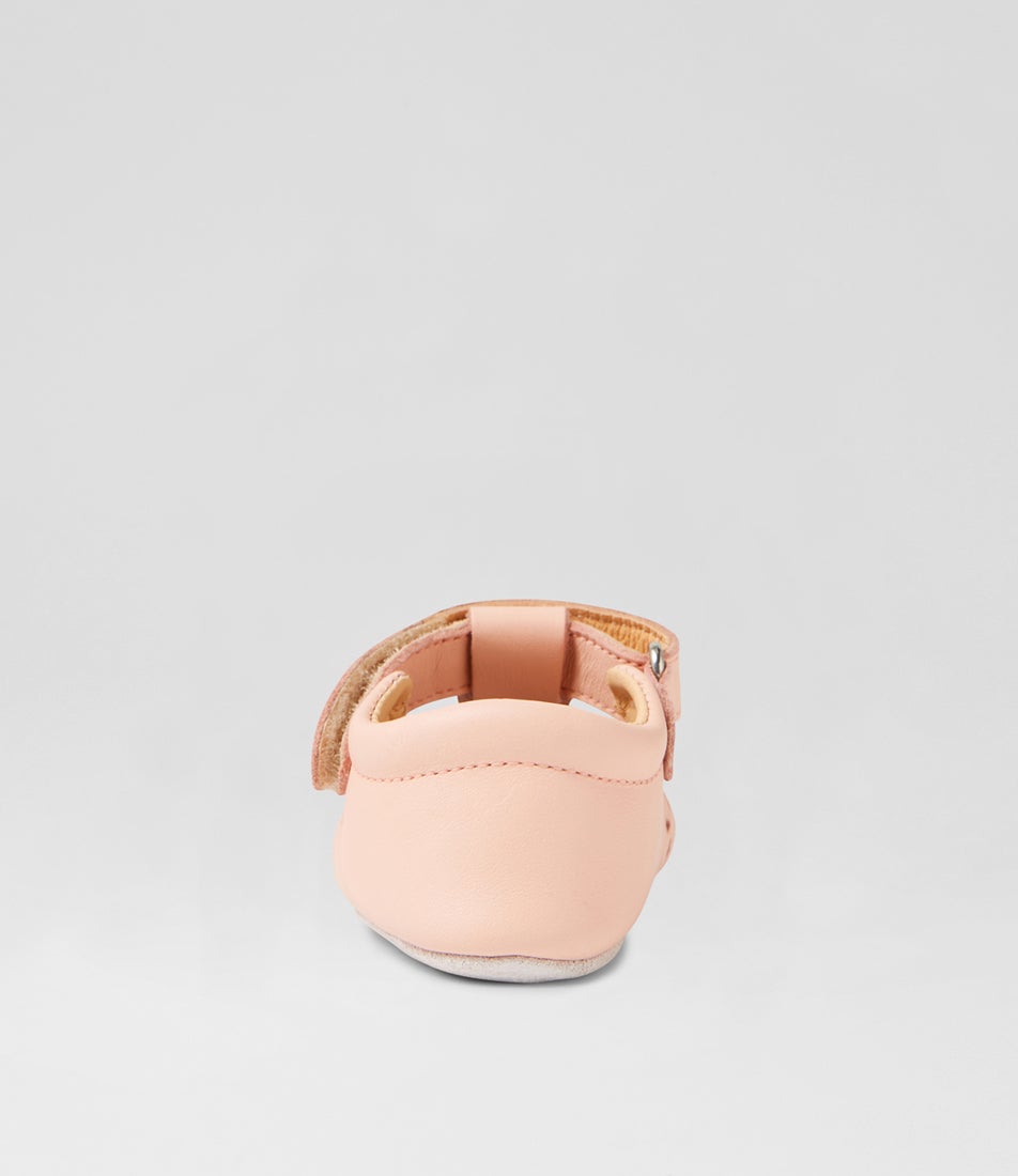 Bobux Ss Lacey Infant Peach Parfait Leather Flat Shoes