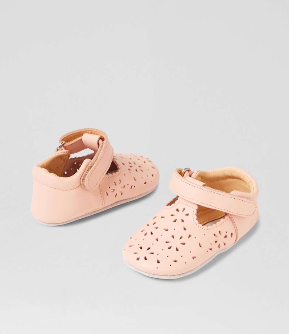 bobux Ss Lacey Infant Peach Parfait Leather Flat Shoes
