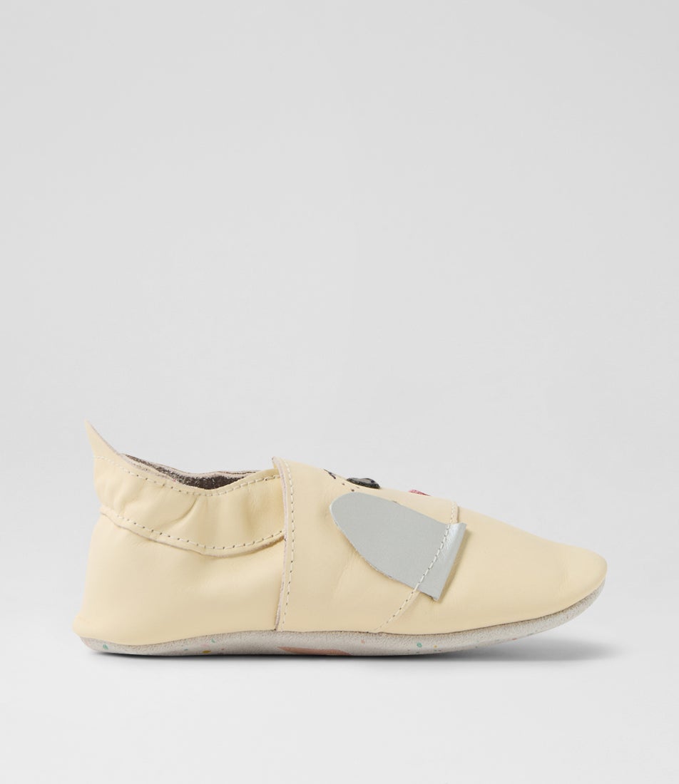 Bobux Ss Little Bow Pup Infant Vanilla Leather Flat Shoes