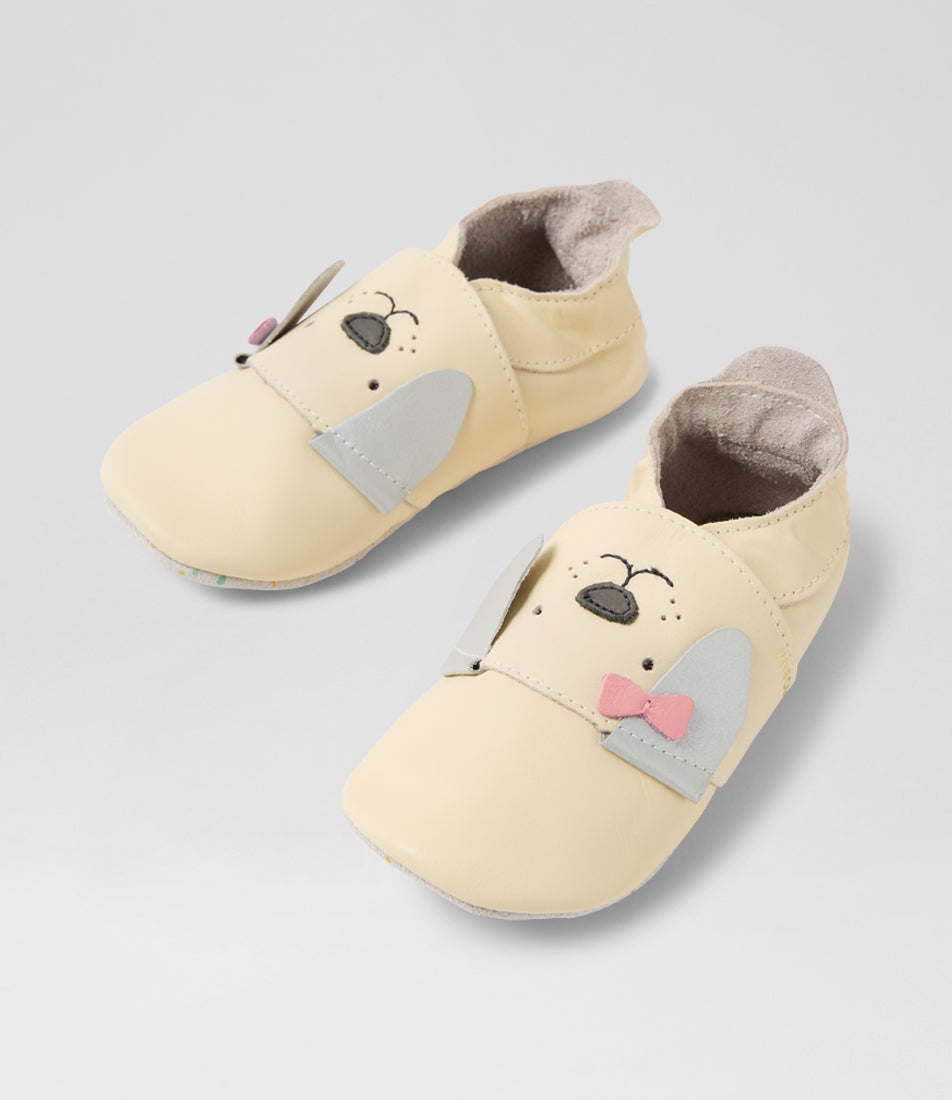 bobux Ss Little Bow Pup Infant Vanilla Leather Flat Shoes