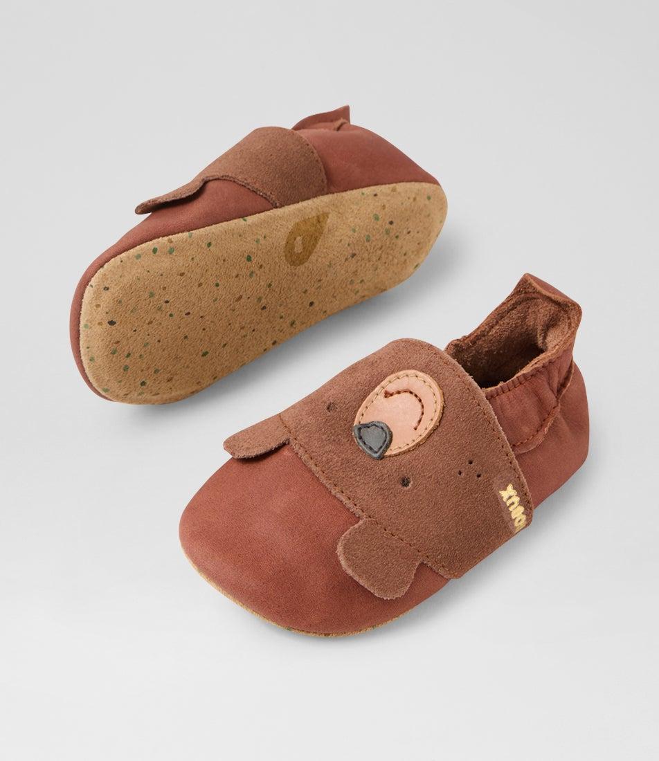 Bobux Ss Papa Bear Infant Toffee Leather Flat Shoes