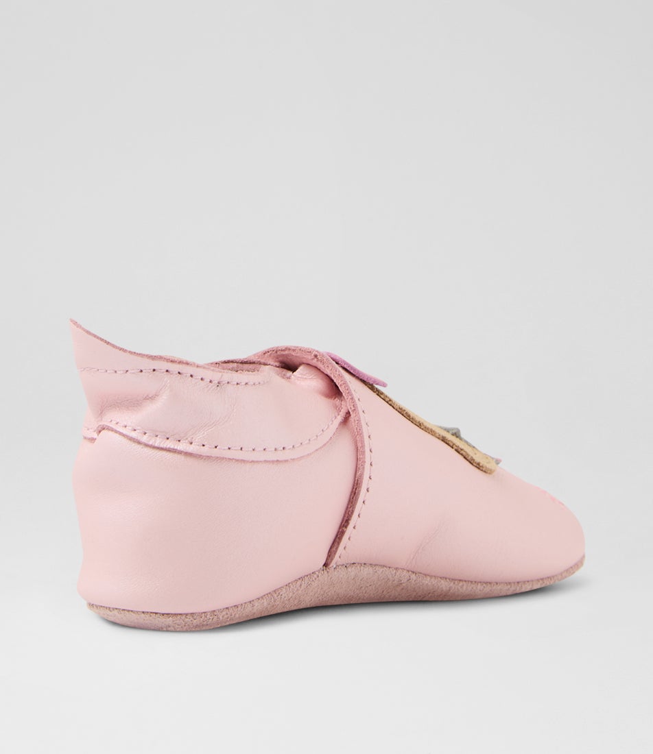 Bobux Ss Party Bear Infant Blossom Pearl Leather Flat Shoes