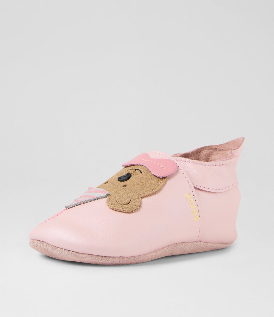 Bobux Ss Party Bear Infant Blossom Pearl Leather Flat Shoes