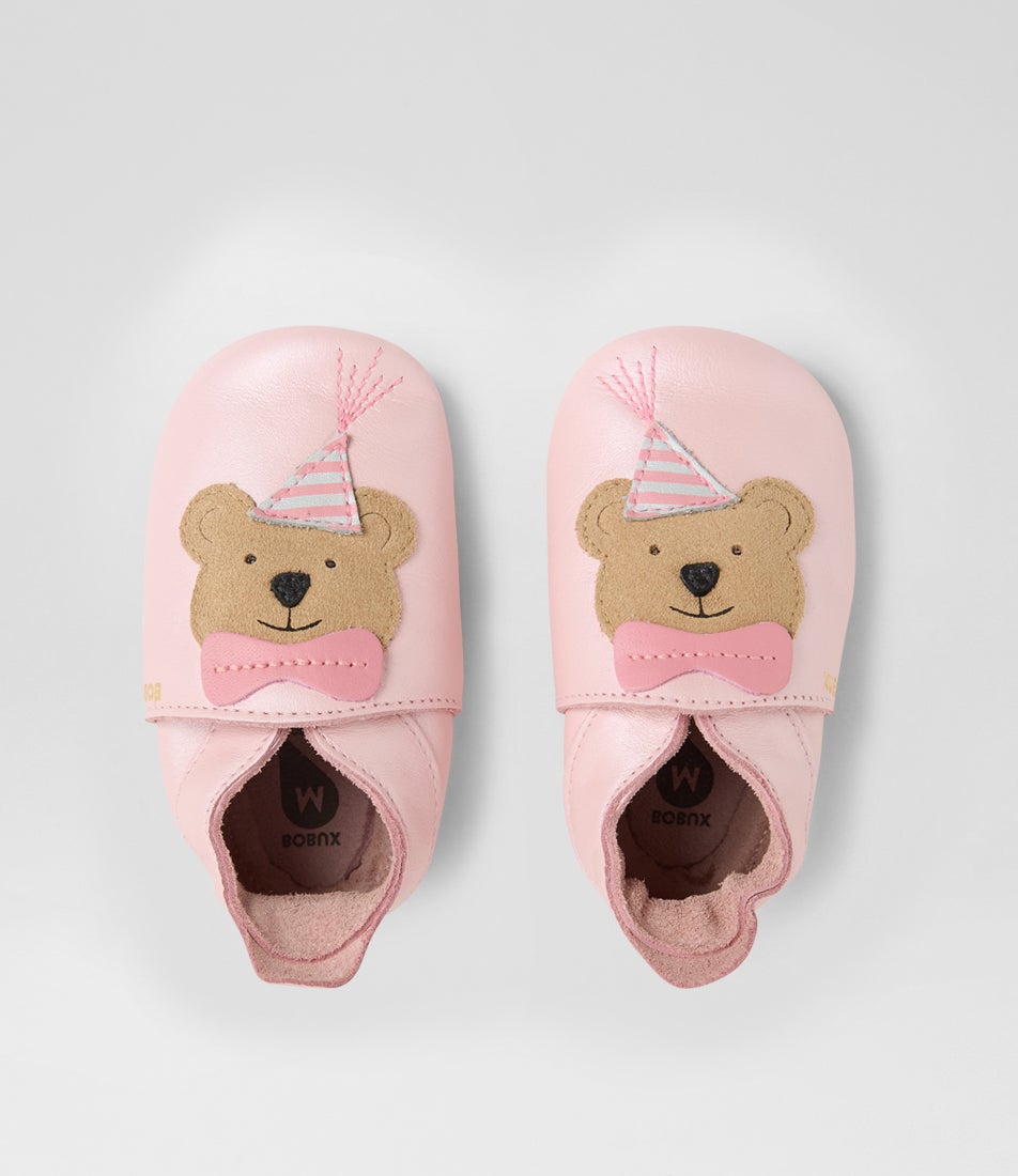 bobux Ss Party Bear Infant Blossom Pearl Leather Flat Shoes