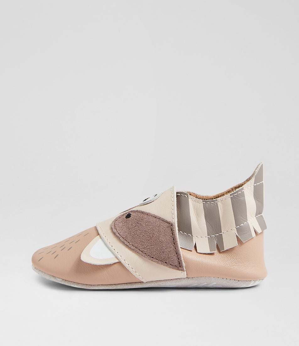 Bobux Ss Rickie Infant Pearl Beige Leather Flat Shoes