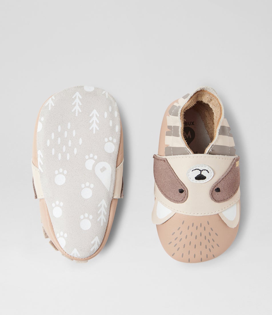 Bobux Ss Rickie Infant Pearl Beige Leather Flat Shoes