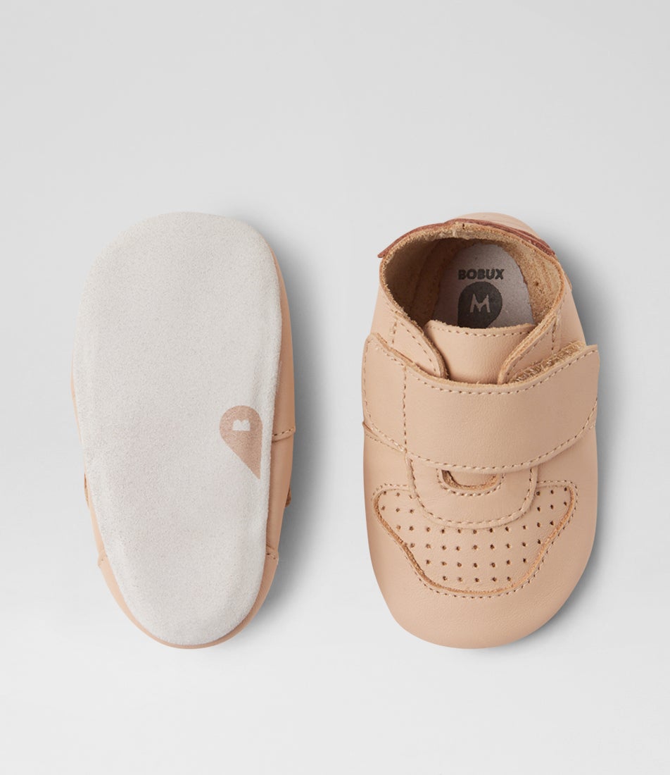 Bobux Ss Riley Mini Infant Beige Toffee Leather Flat Shoes