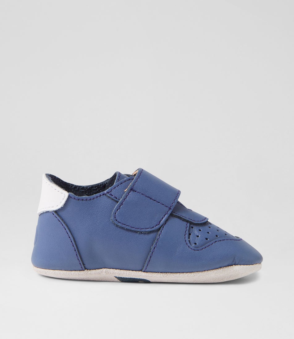 Bobux Ss Riley Mini Infant Blue Indigo Leather Flat Shoes