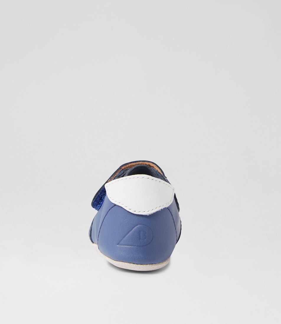 Bobux Ss Riley Mini Infant Blue Indigo Leather Flat Shoes