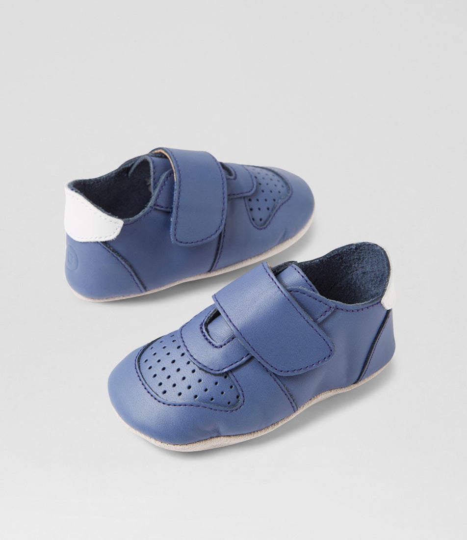 bobux Ss Riley Mini Infant Blue Indigo Leather Flat Shoes