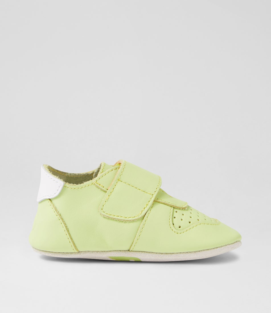 Bobux Ss Riley Mini Infant Shadow Lime Leather Flat Shoes