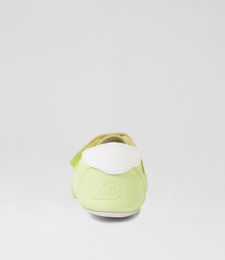 Bobux Ss Riley Mini Infant Shadow Lime Leather Flat Shoes