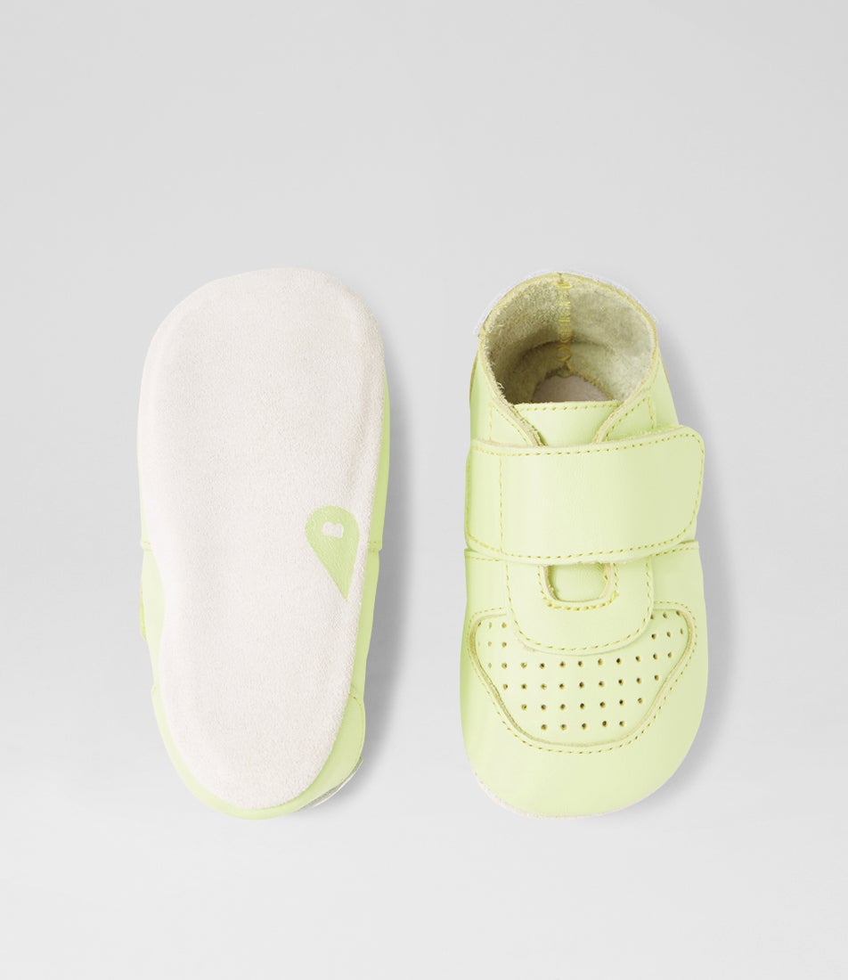 Bobux Ss Riley Mini Infant Shadow Lime Leather Flat Shoes