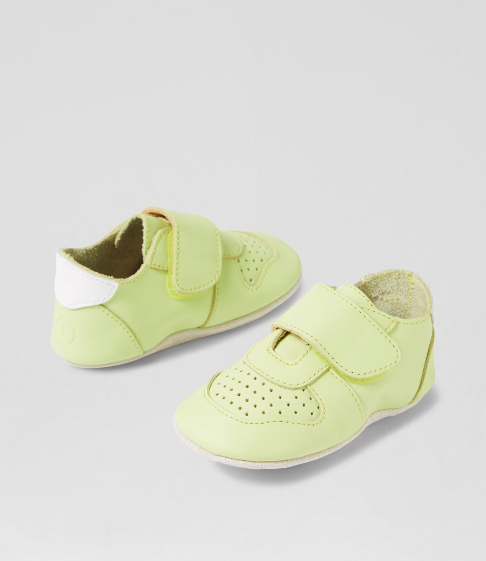 bobux Ss Riley Mini Infant Shadow Lime Leather Flat Shoes