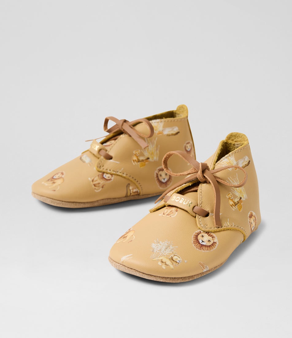 bobux Ss Roar Lace Infant Taffy Multi Leather Flat Shoes