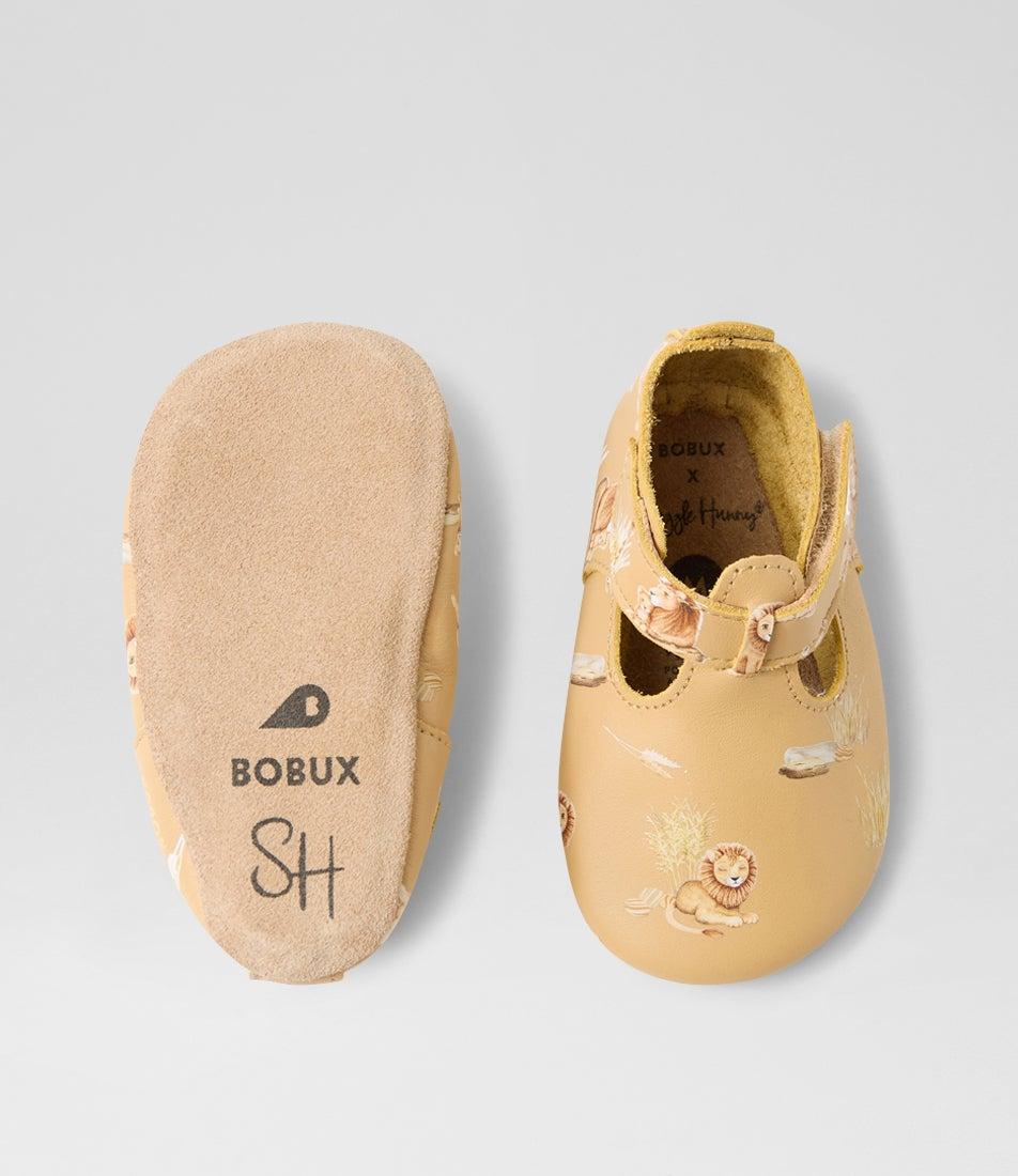 Bobux Ss Roar T Bar Infant Taffy Multi Leather Flat Shoes