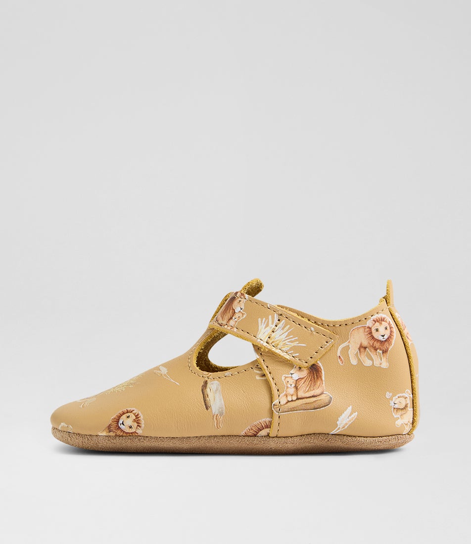 Bobux Ss Roar T Bar Infant Taffy Multi Leather Flat Shoes