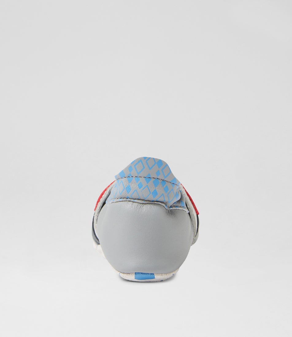 Bobux Ss Silly Seal Griffin Grey Leather Flat Shoes