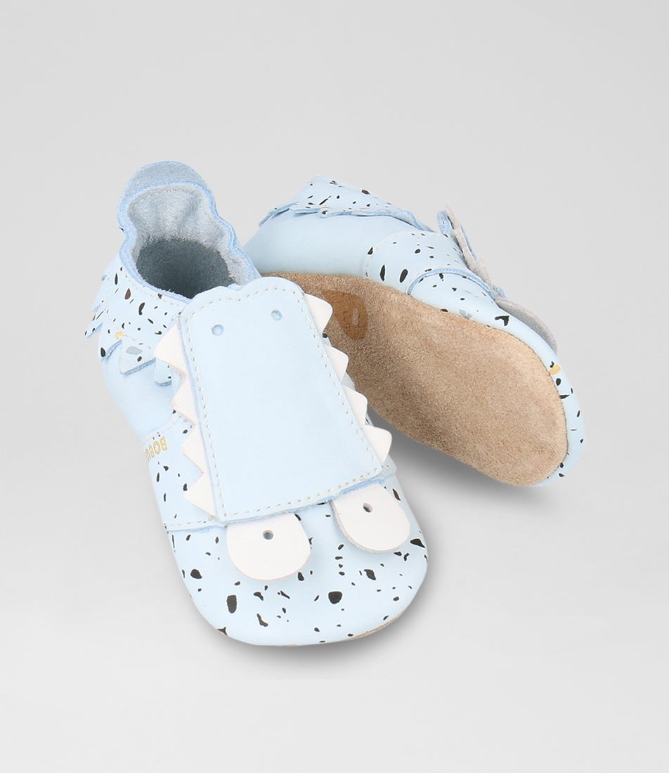 Bobux Ss Snap Infant Sky Terrazzo Leather Flat Shoes