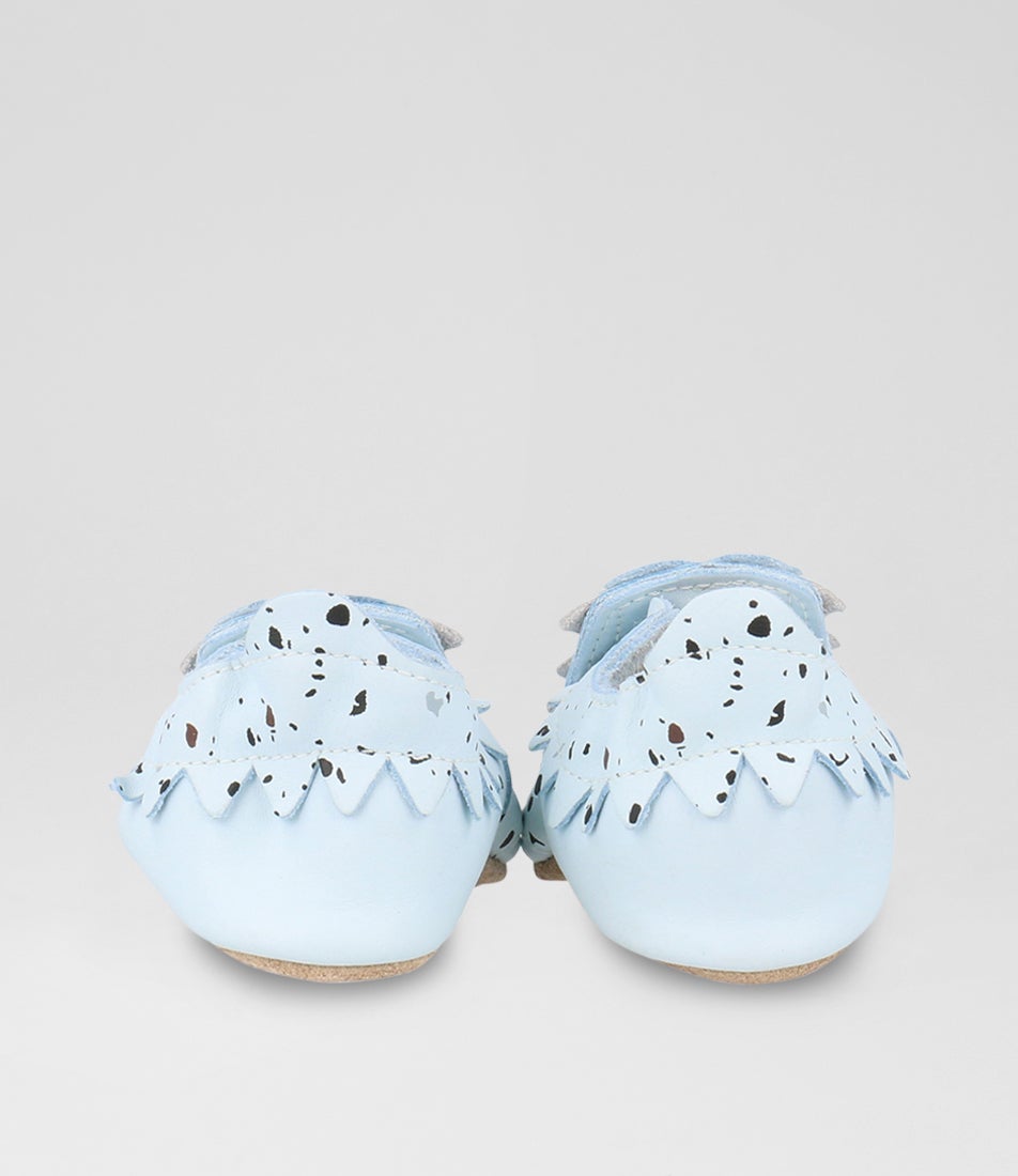 Bobux Ss Snap Infant Sky Terrazzo Leather Flat Shoes
