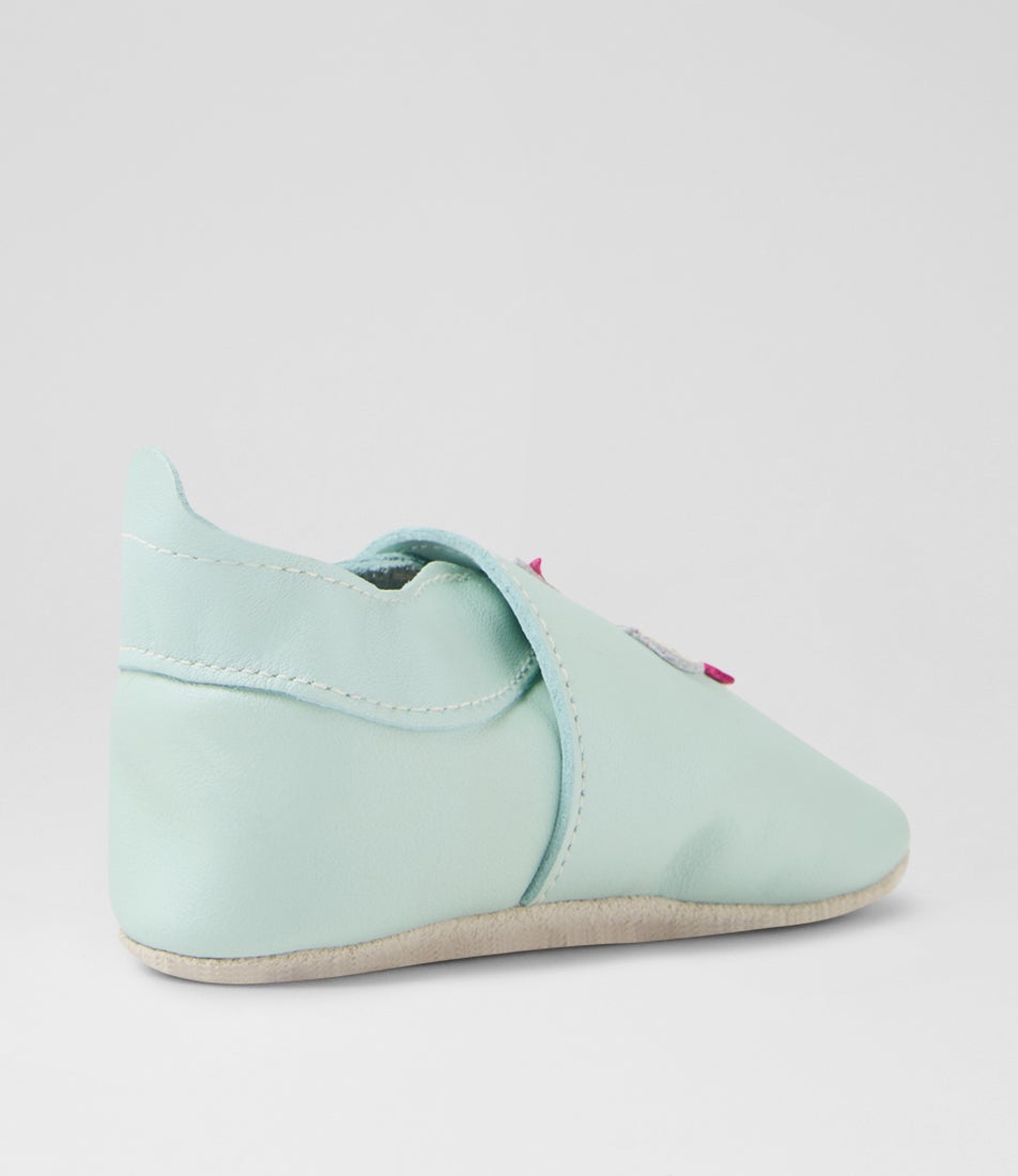 Bobux Ss Stardust Infant Aqua Shimmer Leather Flat Shoes