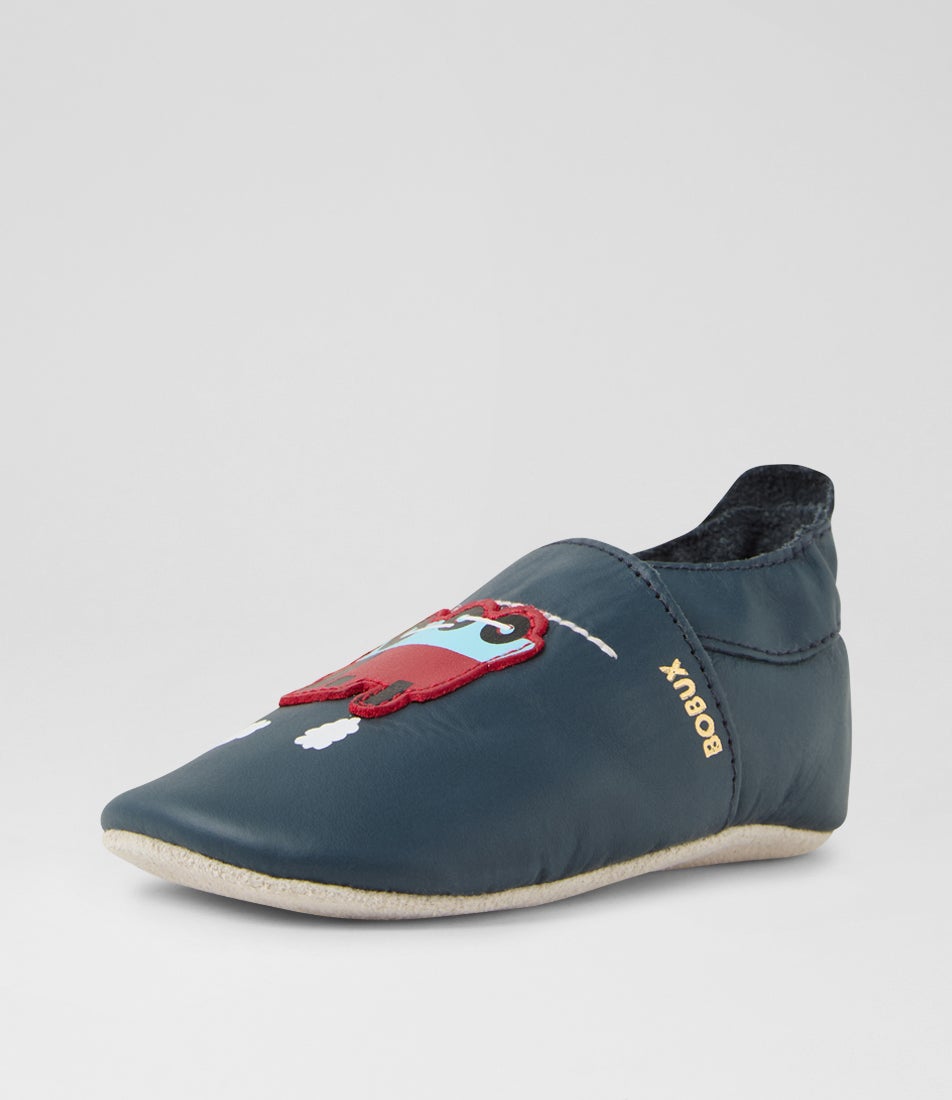 Bobux Ss Train And Carriage Infant Navy Leather Flat Shoes