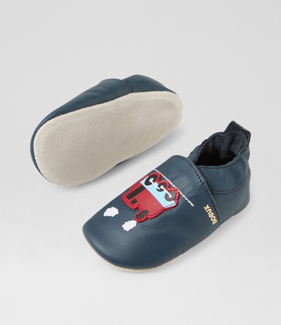 Bobux Ss Train And Carriage Infant Navy Leather Flat Shoes