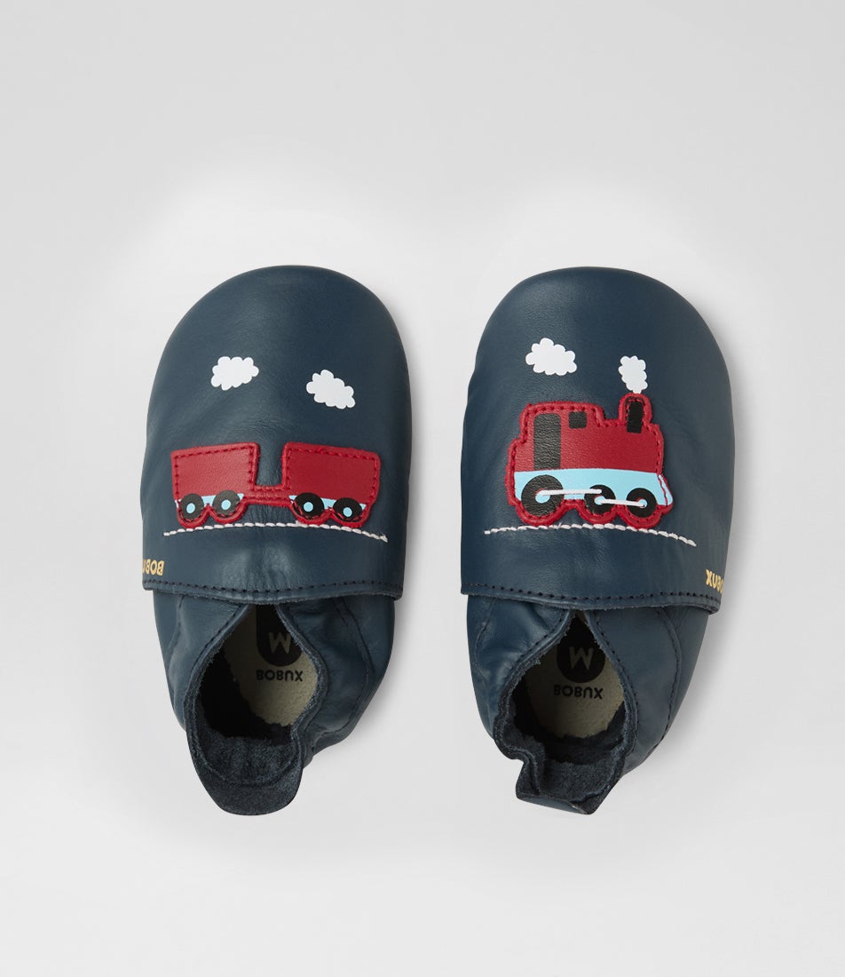 bobux Ss Train And Carriage Infant Navy Leather Flat Shoes
