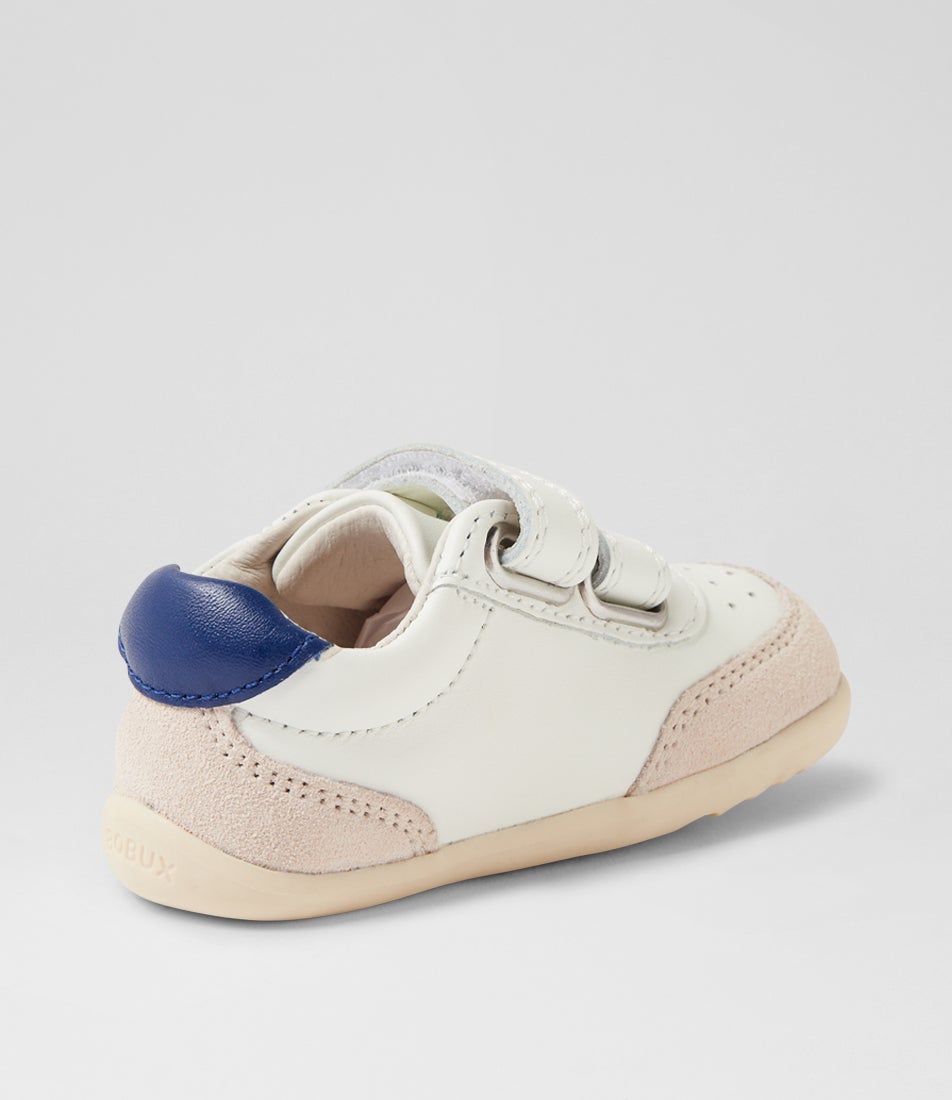 Bobux Su Champ Chalk Gentian Blue Leather Flat Shoes