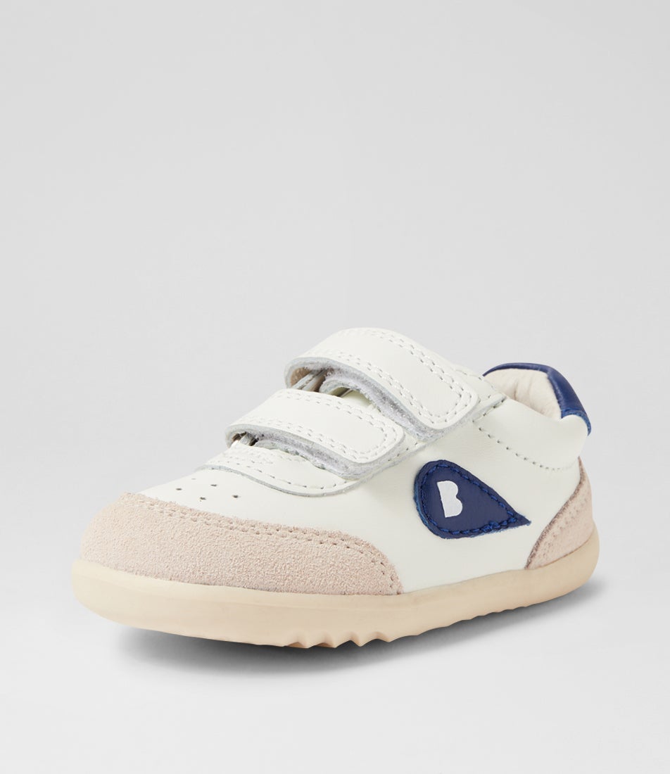 Bobux Su Champ Chalk Gentian Blue Leather Flat Shoes