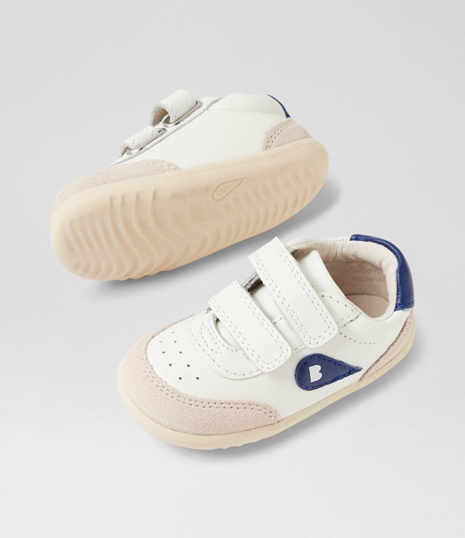 Bobux Su Champ Chalk Gentian Blue Leather Flat Shoes