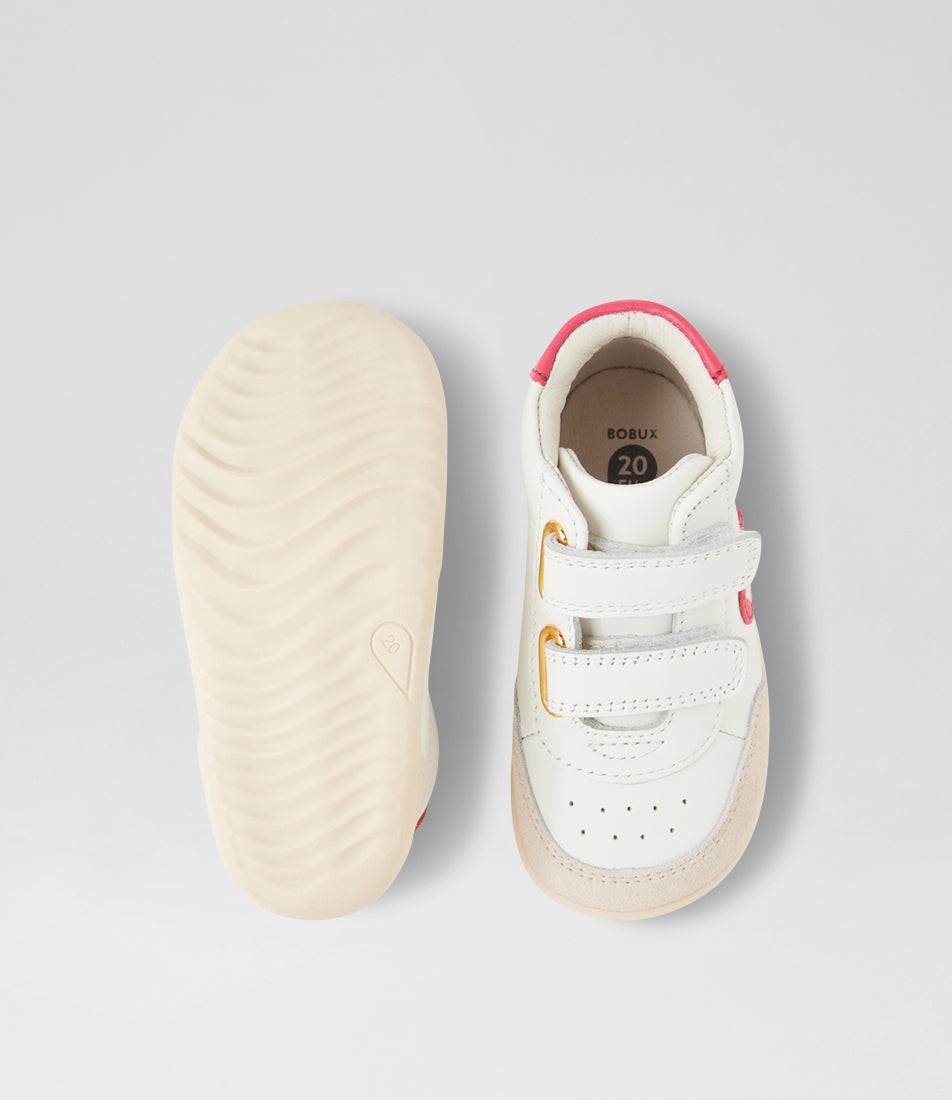 Bobux Su Champ High Infant Chalk Radiant Raspberry Leather Ankle Boots